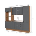 Ver imagem 6 de Cozinha Modulada Pixel Kappesberg 100% Mdp Canela/cinza Sagrado 240cm