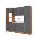 Ver imagem 1 de Cozinha Modulada Pixel Kappesberg 100% Mdp Canela/cinza Sagrado 240cm