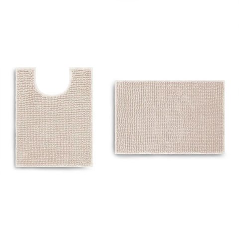 Jogo de Tapete Antiderrapante para Banheiro Popcorn Natural