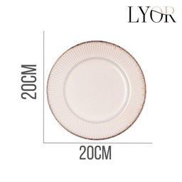 Prato de Sobremesa em Cerâmica Linear Branco 20x20cm Lyor - 4