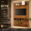 Ver imagem 3 de Painel TV 50 Sala Byte New Suspenso Nichos e Prateleiras:Mel