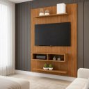 Ver imagem 2 de Painel TV 50 Sala Byte New Suspenso Nichos e Prateleiras:Mel