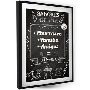 Area de Churrasco Moderna Quadro Decorativo Frases Familia