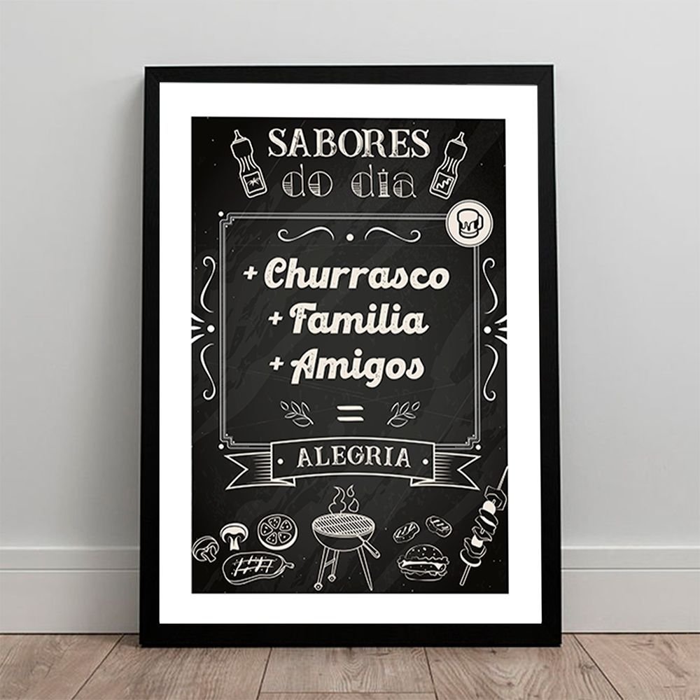 Area de Churrasco Moderna Quadro Decorativo Frases Familia | MadeiraMadeira
