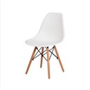 Ver imagem 4 de Kit com 4 Cadeira Charles Eames Wood Dsw Branca - Base Madeira