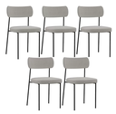 Ver imagem 1 de Kit 5 Cadeiras para Sala de Jantar e Cozinha Melissa em Aço Carbono Cinza