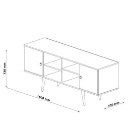 Rack Retrô para Tv 55 Polegadas 160cm Estrela Patrimar Cinamomo/off White - 5