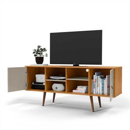 Rack Retrô para Tv 55 Polegadas 160cm Estrela Patrimar Cinamomo/off White - 2