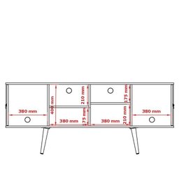 Rack Retrô para Tv 55 Polegadas 160cm Estrela Patrimar Cinamomo/off White - 6