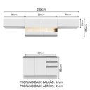 Ver imagem 4 de Armário de Cozinha Compacta 280cm Branco Marina Madesa 01