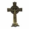 Crucifixo de Mesa Metal Envelhecido Dourado Elegance 20 Cm - 1