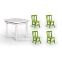 Ver imagem 1 de Conjunto Mesinha Infantil Branca com 4 Cadeiras Kids Verde - Straub Web