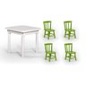 Conjunto Mesinha Infantil Branca com 4 Cadeiras Kids Verde - Straub Web - 1