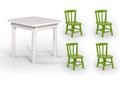 Ver imagem 1 de Conjunto Mesinha Infantil Branca com 4 Cadeiras Kids Verde - Straub Web