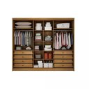 Ver imagem 2 de Guarda Roupa Rizon Glass 6 Portas de Bater 8 Gavetas MDF com LED e Corrediças Telescópicas