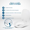 Ver imagem 4 de Assento Sanitário Tampa de Vaso Madeira Mdf Laqueado Ibiza para Bacia Incepa 6lpf - Branco