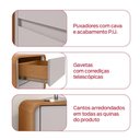 Ver imagem 7 de Mesa de Cabeceira 2 Gavetas Loop Amendoa Clean Off White Lopas