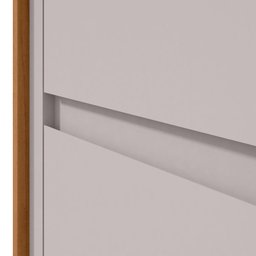 Mesa de Cabeceira 2 Gavetas Loop Amendoa Clean Off White Lopas - 2