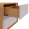 Mesa de Cabeceira 2 Gavetas Loop Amendoa Clean Off White Lopas - 5
