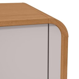 Mesa de Cabeceira 2 Gavetas Loop Amendoa Clean Off White Lopas - 3