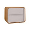 Mesa de Cabeceira 2 Gavetas Loop Amendoa Clean Off White Lopas - 1