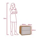 Ver imagem 4 de Mesa de Cabeceira 2 Gavetas Loop Amendoa Clean Off White Lopas