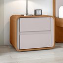 Ver mais imagens de Mesa de Cabeceira 2 Gavetas Loop Amendoa Clean Off White Lopas