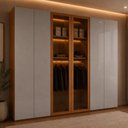 Ver imagem 1 de Guarda-Roupa Casal 100% MDF c/Vidro 6 Portas e 6 Gavetas 273cm Multimóveis CR35540 Madeirado/Off