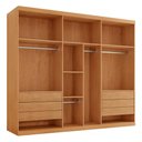 Ver imagem 5 de Guarda-Roupa Casal 100% MDF c/Vidro 6 Portas e 6 Gavetas 273cm Multimóveis CR35540 Madeirado/Off