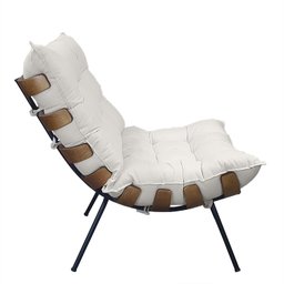 Poltrona Costela com Puff Costela - Linho Bege - Moveis Roperi - 2