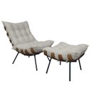 Ver imagem 1 de Poltrona Costela com Puff Costela - Linho Bege - Moveis Roperi