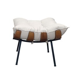 Poltrona Costela com Puff Costela - Linho Bege - Moveis Roperi - 7