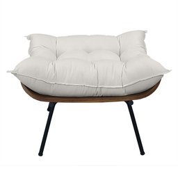 Poltrona Costela com Puff Costela - Linho Bege - Moveis Roperi - 6