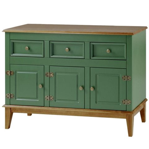 Buffet Antoine 3 Portas e 3 Gavetas Cor Verde com Amendoa 114 Cm - 62641