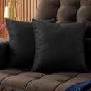 Ver imagem 1 de Almofadas Kit Plumie de 45x45cm 2 Uni Velusoft Preto Cama Inbox