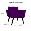 Ver imagem 3 de Kit 2 Poltronas Decorativa Geovana Suede Roxo Pés Madeira Ms Decor