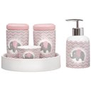 Ver imagem 1 de Kit Higiene Bebê Porta Algodão Banheiro Quarto Elefante Khbb-478 Pgb