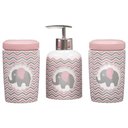 Ver imagem 2 de Kit Higiene Bebê Porta Algodão Banheiro Quarto Elefante Khbb-478 Pgb