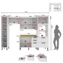 Ver imagem 2 de Armário de Cozinha Modulada Completa 6 Peças 100% Mdf Phoenix Móvel na Caixa