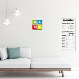 Ludo - Quadros Modulares ou Placas Modulares Decorativas com 4 Peças - 2
