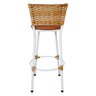 Banqueta Alta Branca com Encosto Junco Bananeira, Aço Carbono, Assento Estofado - Cozinha Balcão - 6
