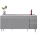 Ver imagem 5 de Balcão de Cozinha com Pia Inox 180cm Dallas Cinza - Lumil