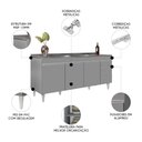 Ver imagem 3 de Balcão de Cozinha com Pia Inox 180cm Dallas Cinza - Lumil