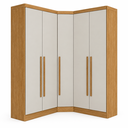 Ver imagem 2 de Guarda-Roupa Modulado de Canto Oblíquo 5 Portas 6 Gavetas 100% MDF Cairo Marrom/Fendi