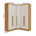 Ver imagem 3 de Guarda-Roupa Modulado de Canto Oblíquo 5 Portas 6 Gavetas 100% MDF Cairo Marrom/Fendi