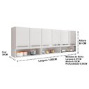 Ver imagem 3 de Armario Aereo Suriname Branco 6 Portas Brienza Movelaria