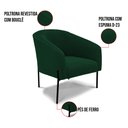 Ver imagem 3 de Sofá Namoradeira e Poltrona Pé Ferro Preto Stella Bouclê Verde D03 - D'Rossi