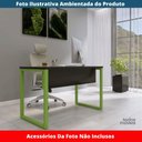 Ver imagem 2 de Mesa Escritório P25 Tub Pandin 134 Cm (larg) Tampo Mdp Preto Pé Aço Tubular Verde Mirô