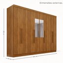 Ver imagem 3 de Guarda-Roupa Casal Modulado Canto com Espelho 15 Portas 6 Gavetas Multimóveis Cinamomo