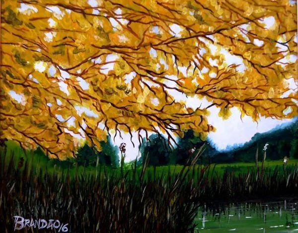 Quadro com pintura em óleo original - 48 x 57 cm - com moldura - 2